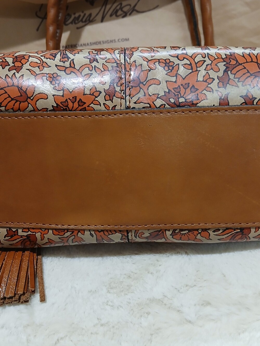 Patrica Nash Poppy Leather Boho India Print Shoulder Bad with Dustbag - Picture 7 of 16